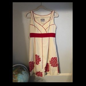 Floreat Cream & Red Summer Dress